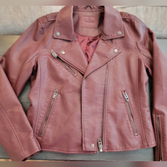 BLANK NYC MOTO JACKET VEGAN LEATHER RUM RASIN SZ LARGE Great Condition! - Picture 14 of 15
